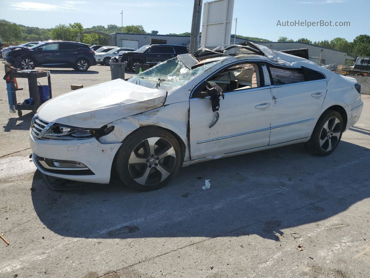 2014 Volkswagen Cc Luxury White vin: WVWRP7AN6EE503158