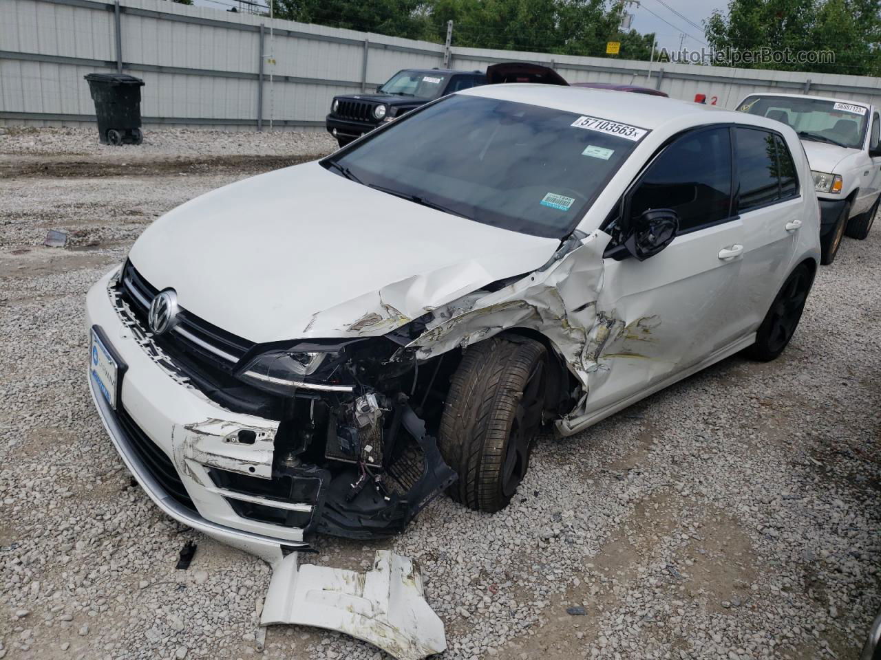 2017 Volkswagen Golf R  White vin: WVWVF7AU9HW099604