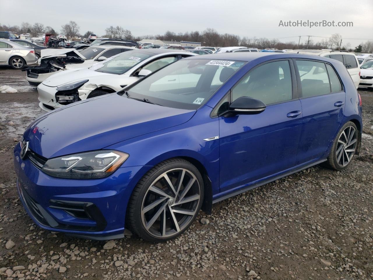 2019 Volkswagen Golf R  Синий vin: WVWWA7AU4KW114987