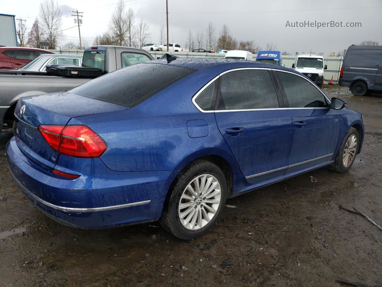 2016 Volkswagen Passat Se Синий vin: 1VWBT7A37GC031883