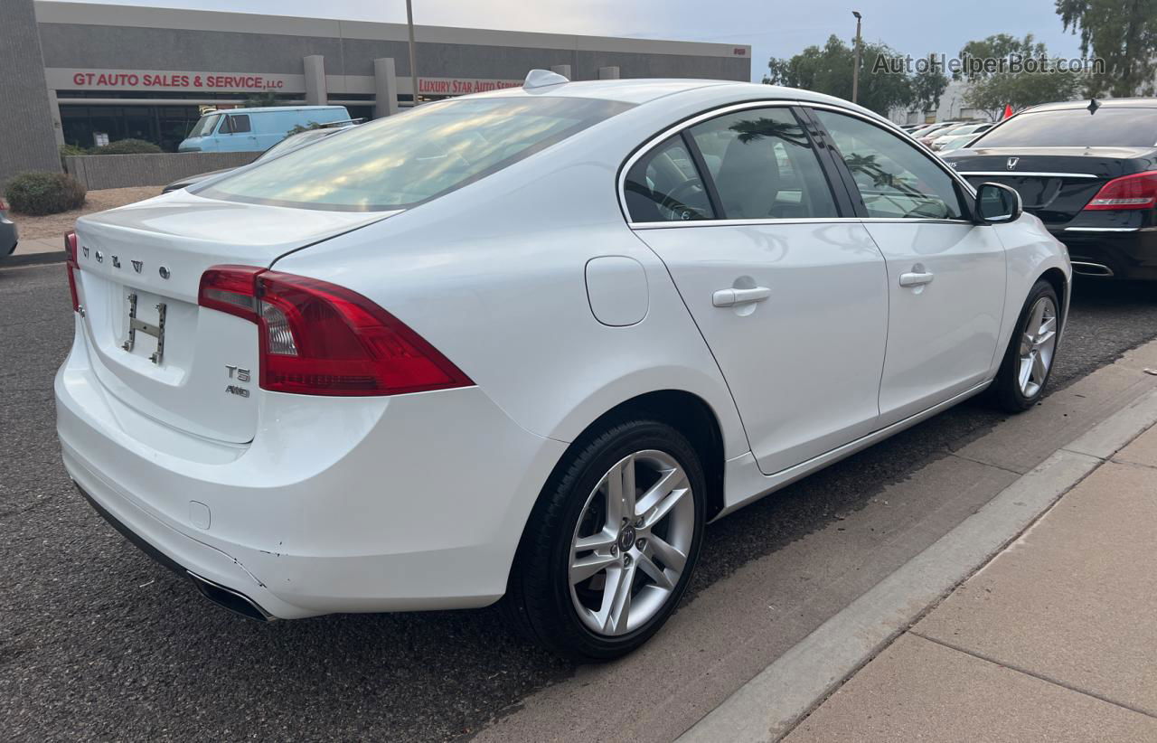 2015 Volvo S60 Premier White vin: YV1612TB4F1309869