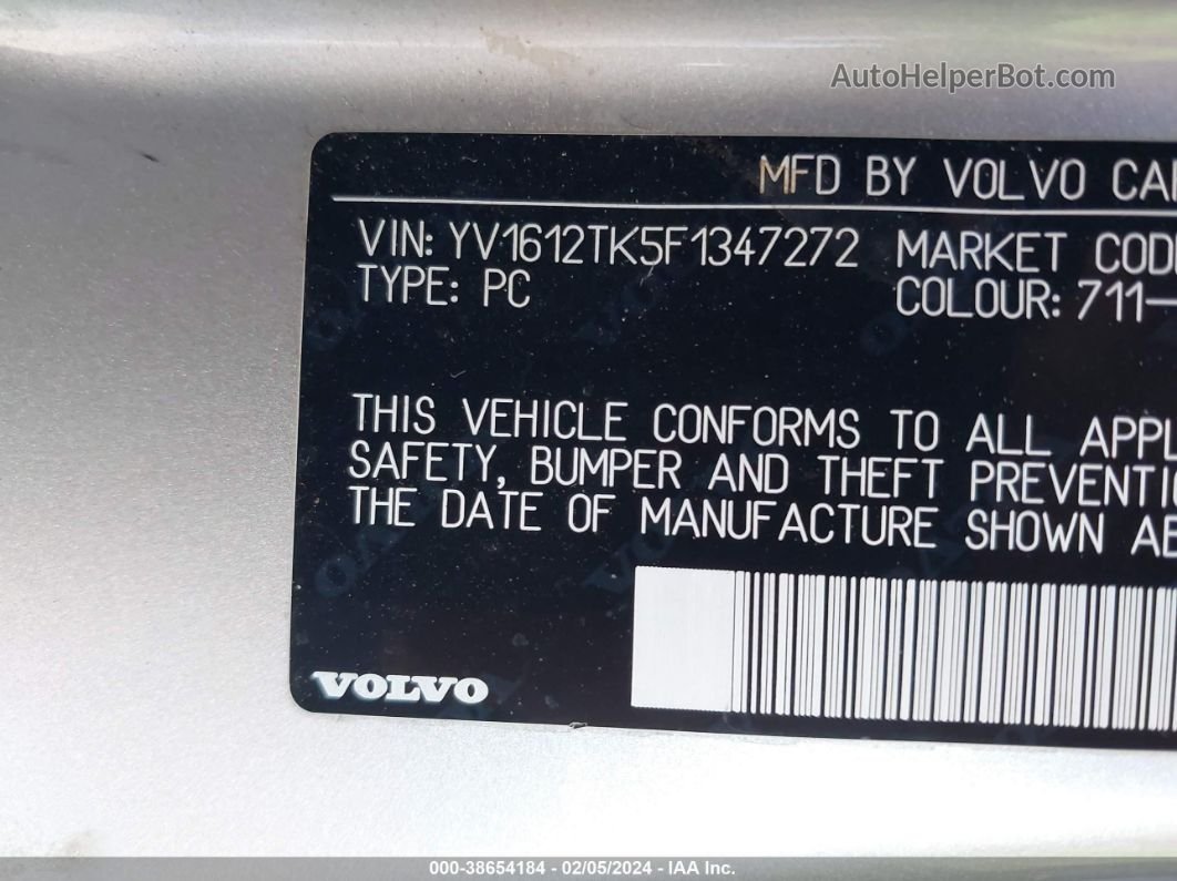 2015 Volvo S60 T5 Premier Серебряный vin: YV1612TK5F1347272