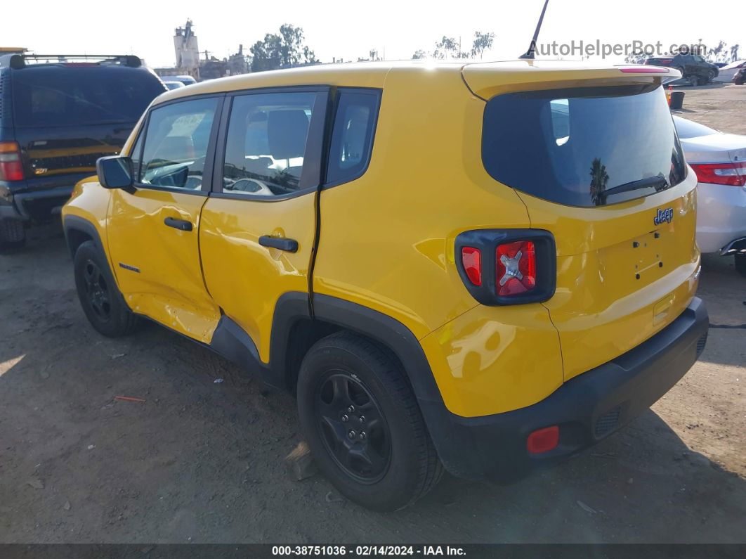 2018 Jeep Renegade Sport Fwd Yellow vin: ZACCJAAB0JPG98492