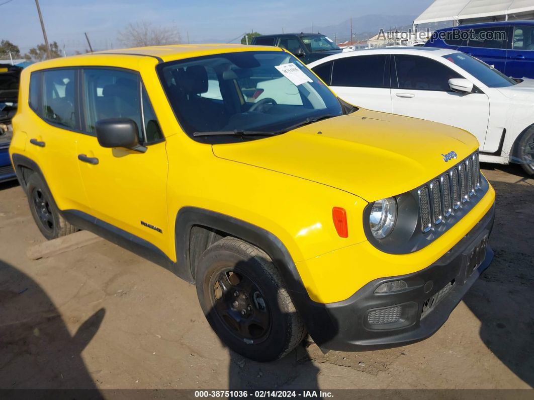 2018 Jeep Renegade Sport Fwd Yellow vin: ZACCJAAB0JPG98492