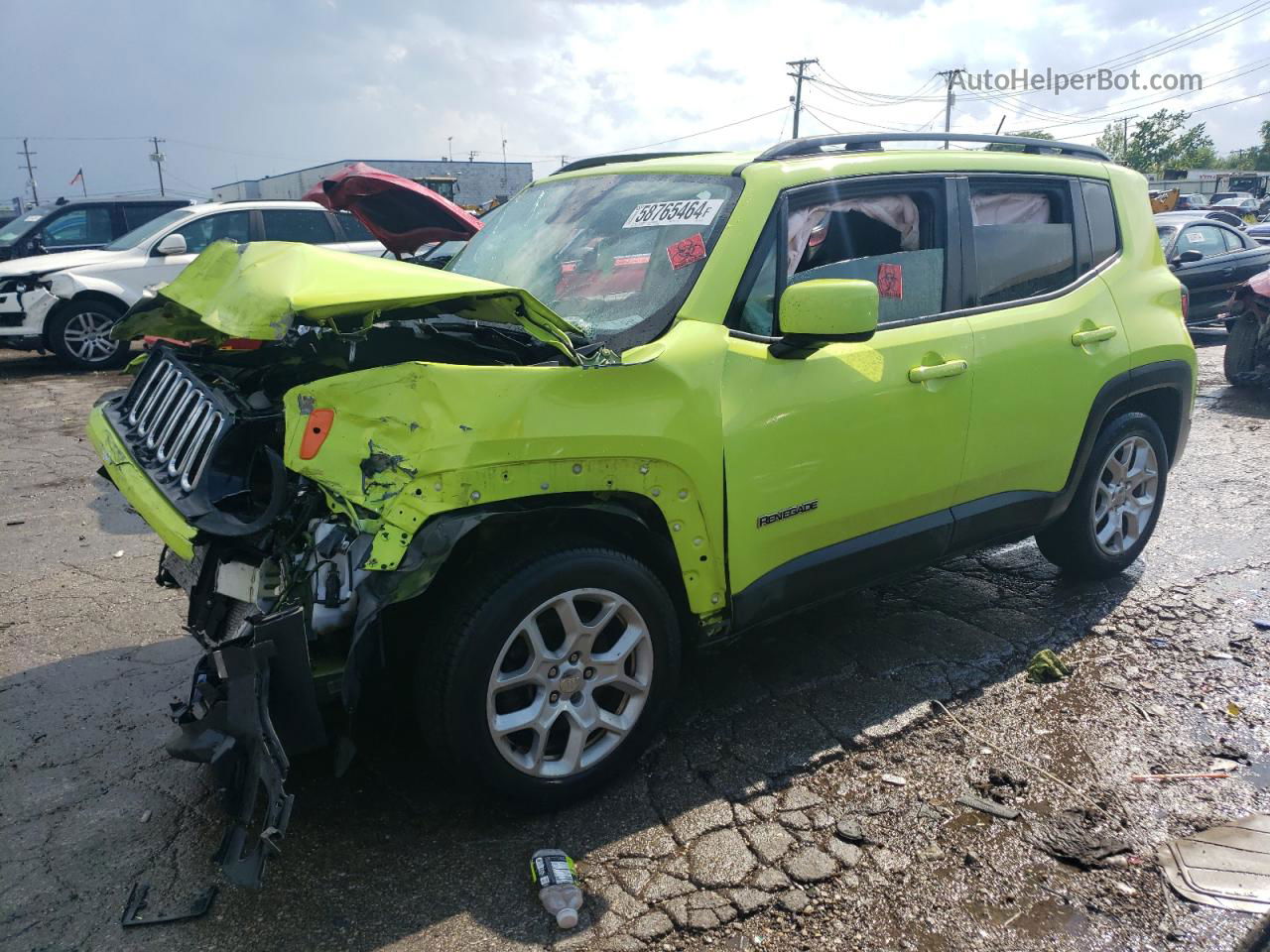 2017 Jeep Renegade Latitude Зеленый vin: ZACCJABB8HPG47055