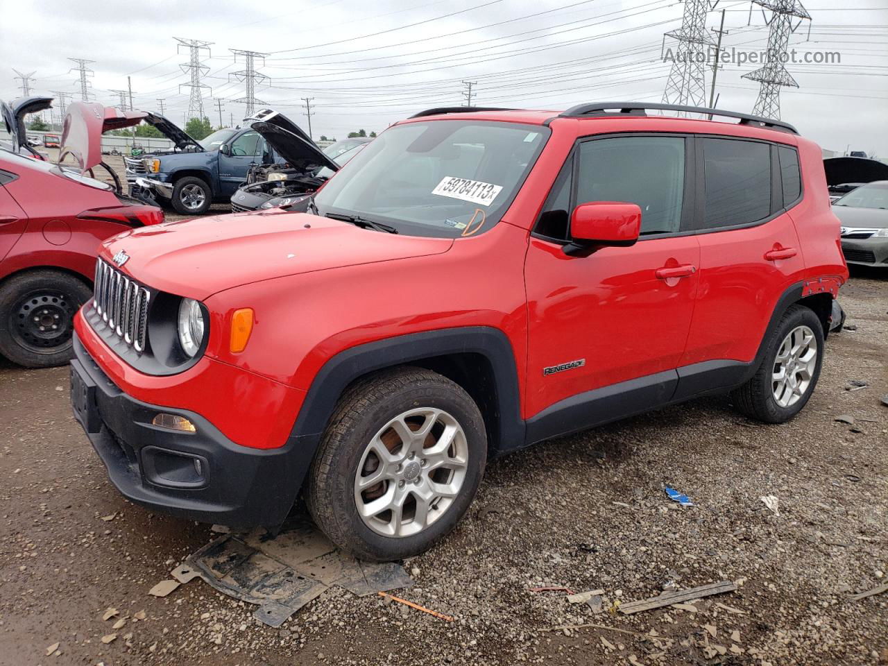 2018 Jeep Renegade Latitude Red vin: ZACCJABB9JPG65439