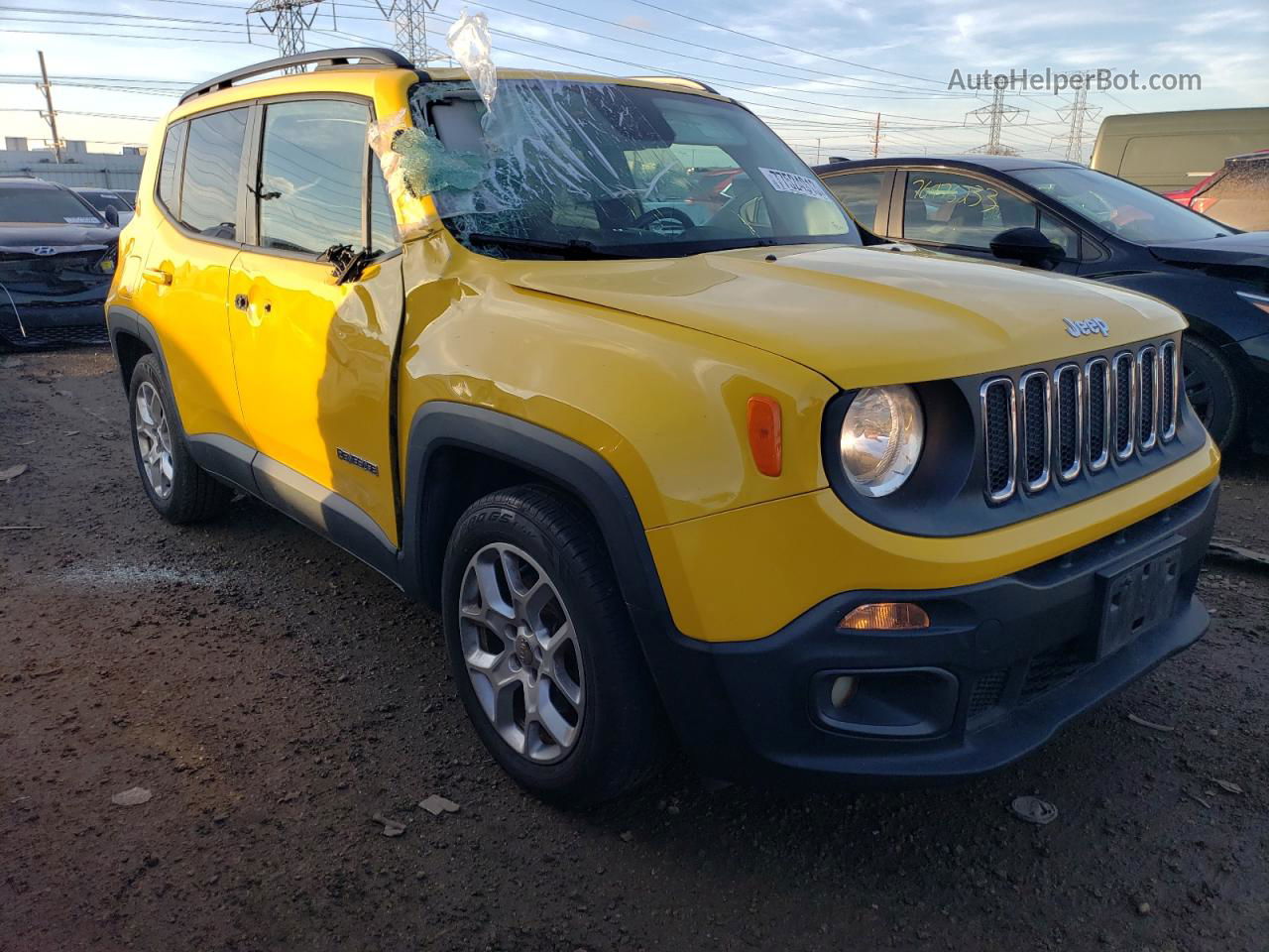 2015 Jeep Renegade Latitude Желтый vin: ZACCJABT9FPB45662