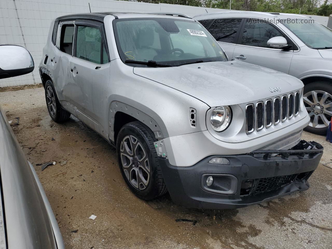 2018 Jeep Renegade Limited Серебряный vin: ZACCJADB8JPH23750