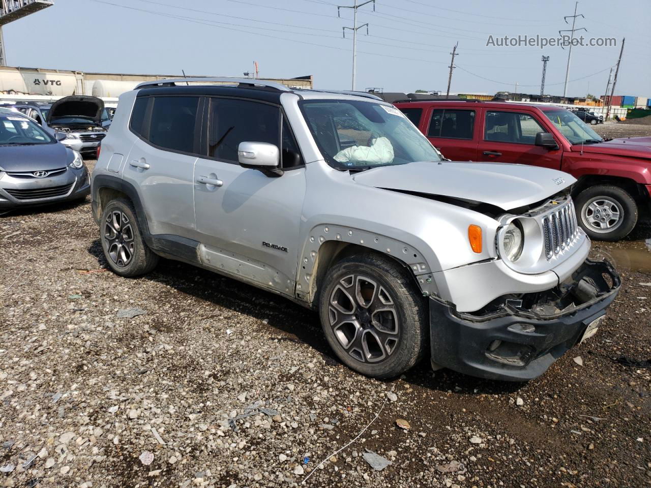 2015 Jeep Renegade Limited Серебряный vin: ZACCJADT7FPB31773