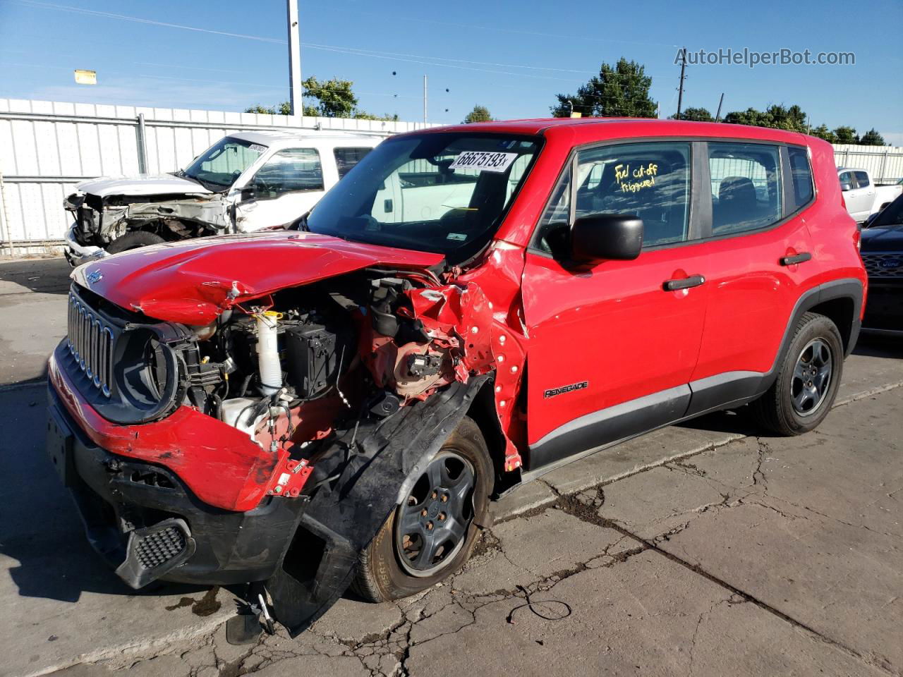 2015 Jeep Renegade Sport Красный vin: ZACCJBAT7FPB33971