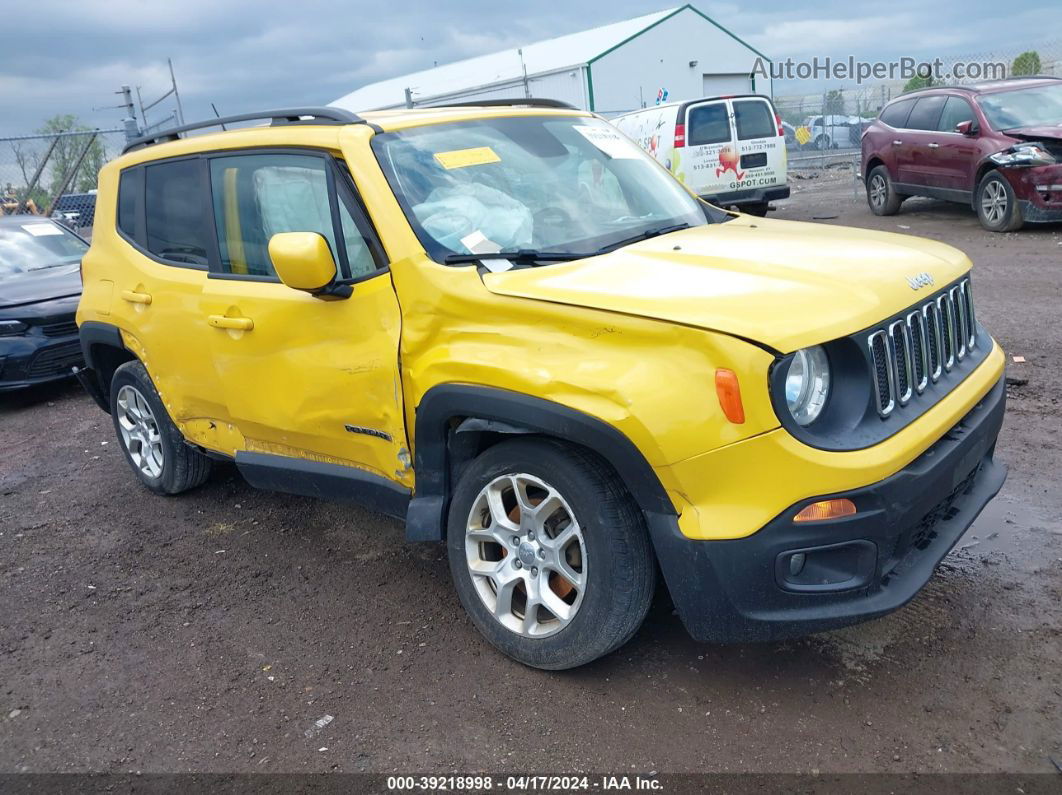 2017 Jeep Renegade Latitude 4x4 Yellow vin: ZACCJBBB1HPF99582