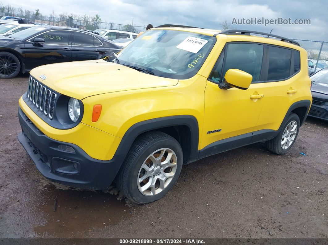 2017 Jeep Renegade Latitude 4x4 Yellow vin: ZACCJBBB1HPF99582