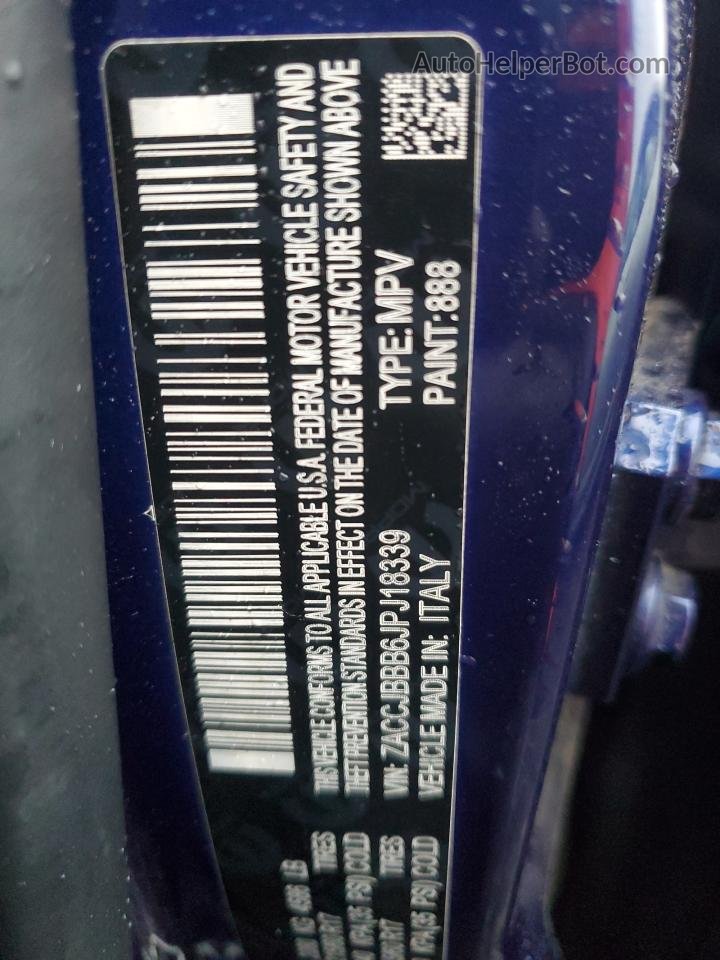 2018 Jeep Renegade Latitude Синий vin: ZACCJBBB6JPJ18339