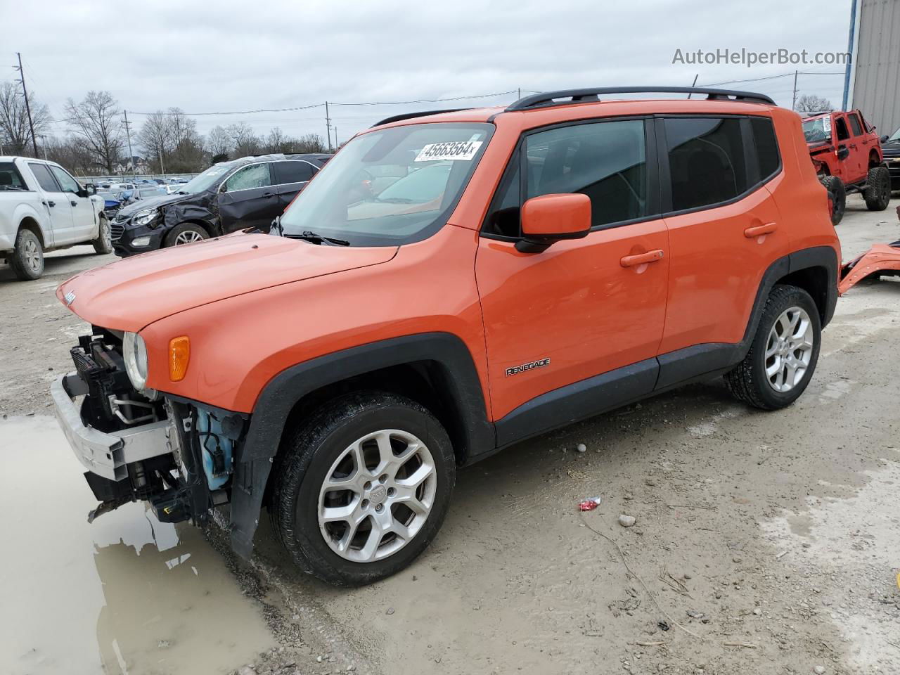 2015 Jeep Renegade Latitude Orange vin: ZACCJBBT0FPB55779