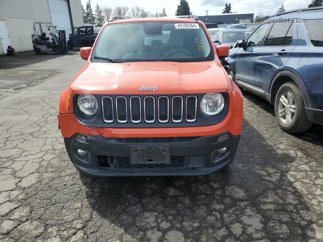 2015 Jeep Renegade Latitude Оранжевый vin: ZACCJBBT0FPB76132