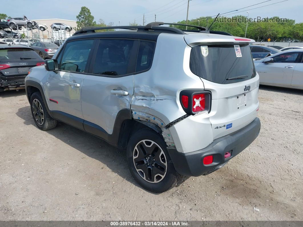 2017 Jeep Renegade Trailhawk 4x4 Silver vin: ZACCJBCBXHPE80380