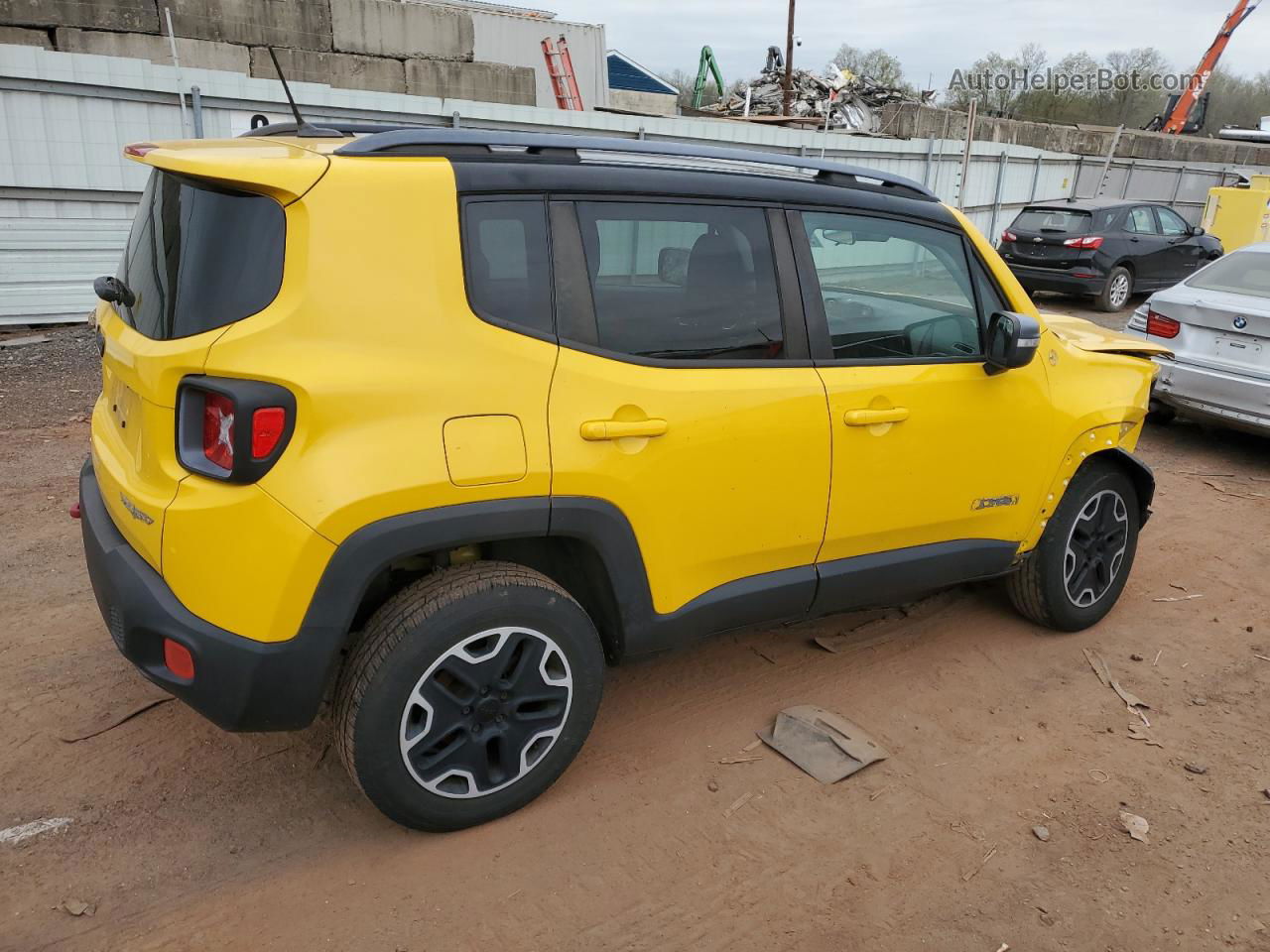 2015 Jeep Renegade Trailhawk Yellow vin: ZACCJBCT4FPB50918