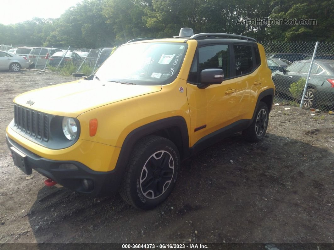 2015 Jeep Renegade Trailhawk Yellow vin: ZACCJBCT9FPC01636