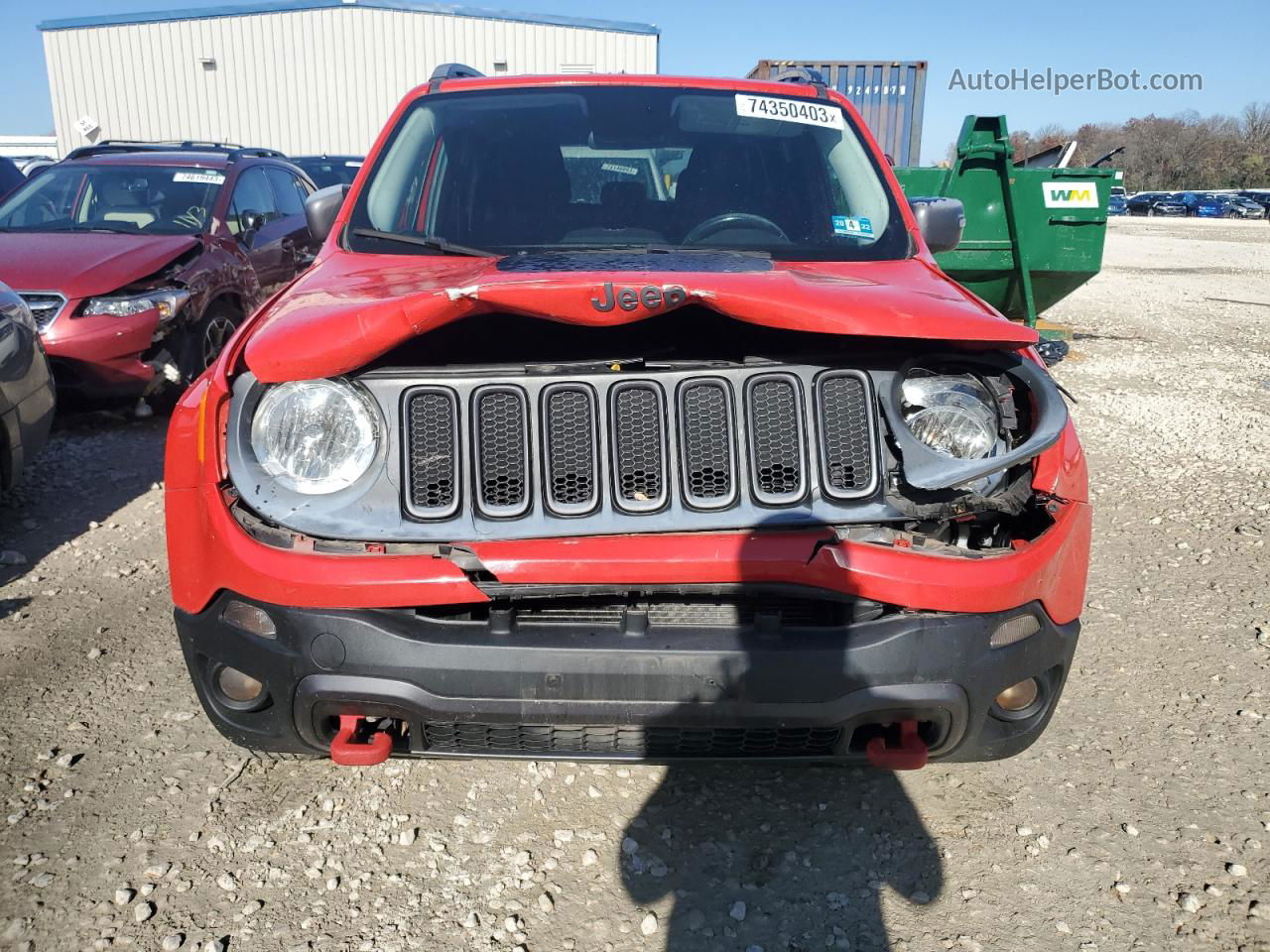 2015 Jeep Renegade Trailhawk Red vin: ZACCJBCTXFPB30222