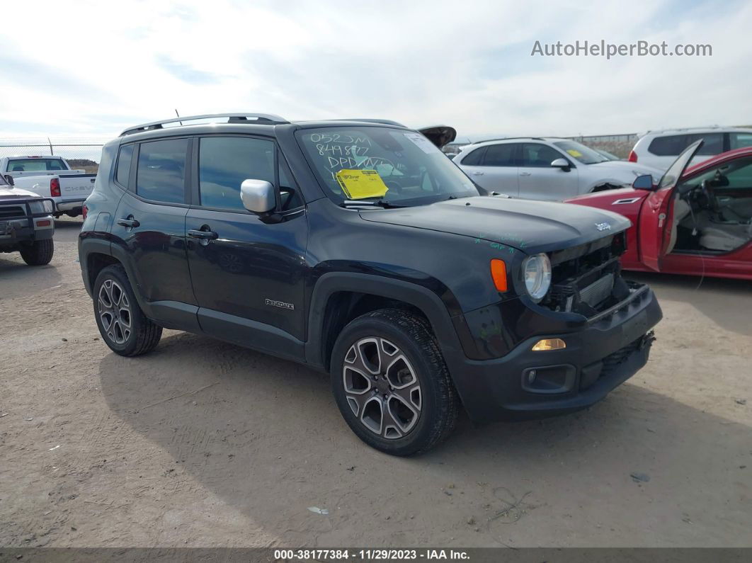 2017 Jeep Renegade Limited 4x4 Black vin: ZACCJBDB0HPE66339