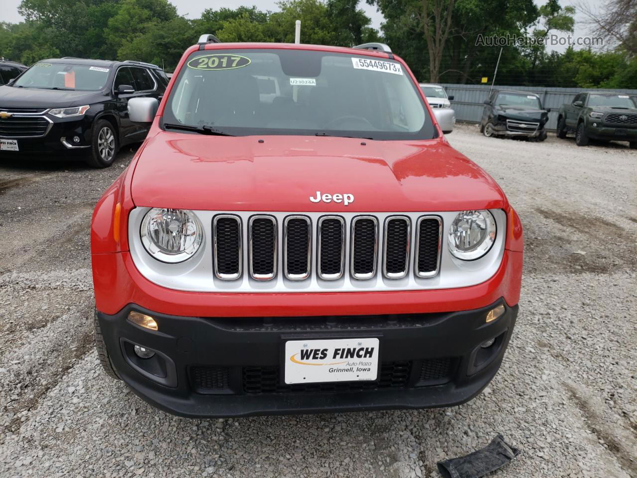 2017 Jeep Renegade Limited Red vin: ZACCJBDBXHPF67341