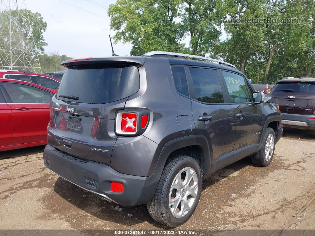 2018 Jeep Renegade Limited 4x4 Gray vin: ZACCJBDBXJPG90630