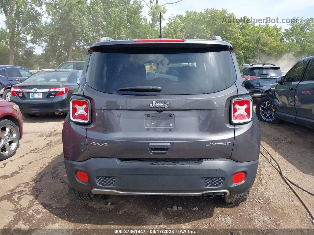 2018 Jeep Renegade Limited 4x4 Gray vin: ZACCJBDBXJPG90630