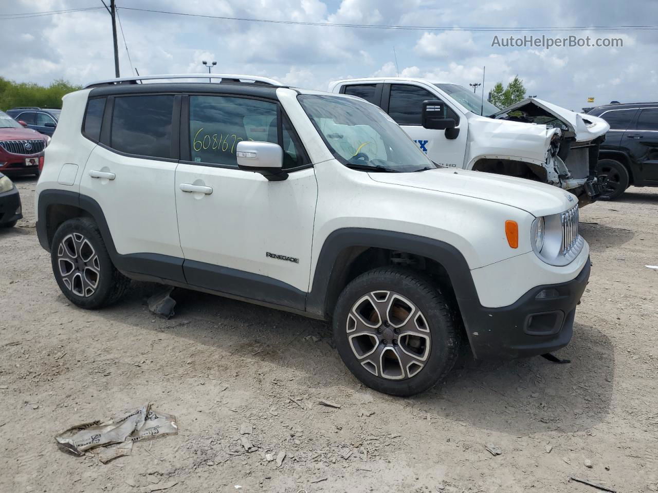 2015 Jeep Renegade Limited White vin: ZACCJBDT0FPB70730