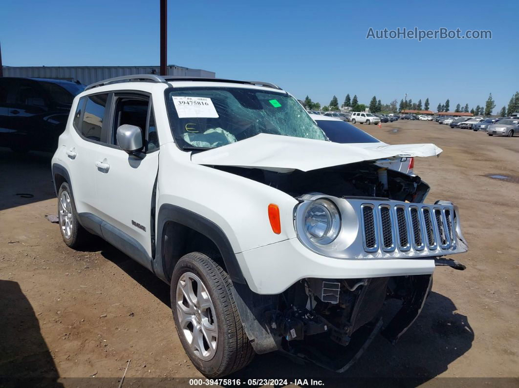 2015 Jeep Renegade Limited White vin: ZACCJBDT0FPB98656