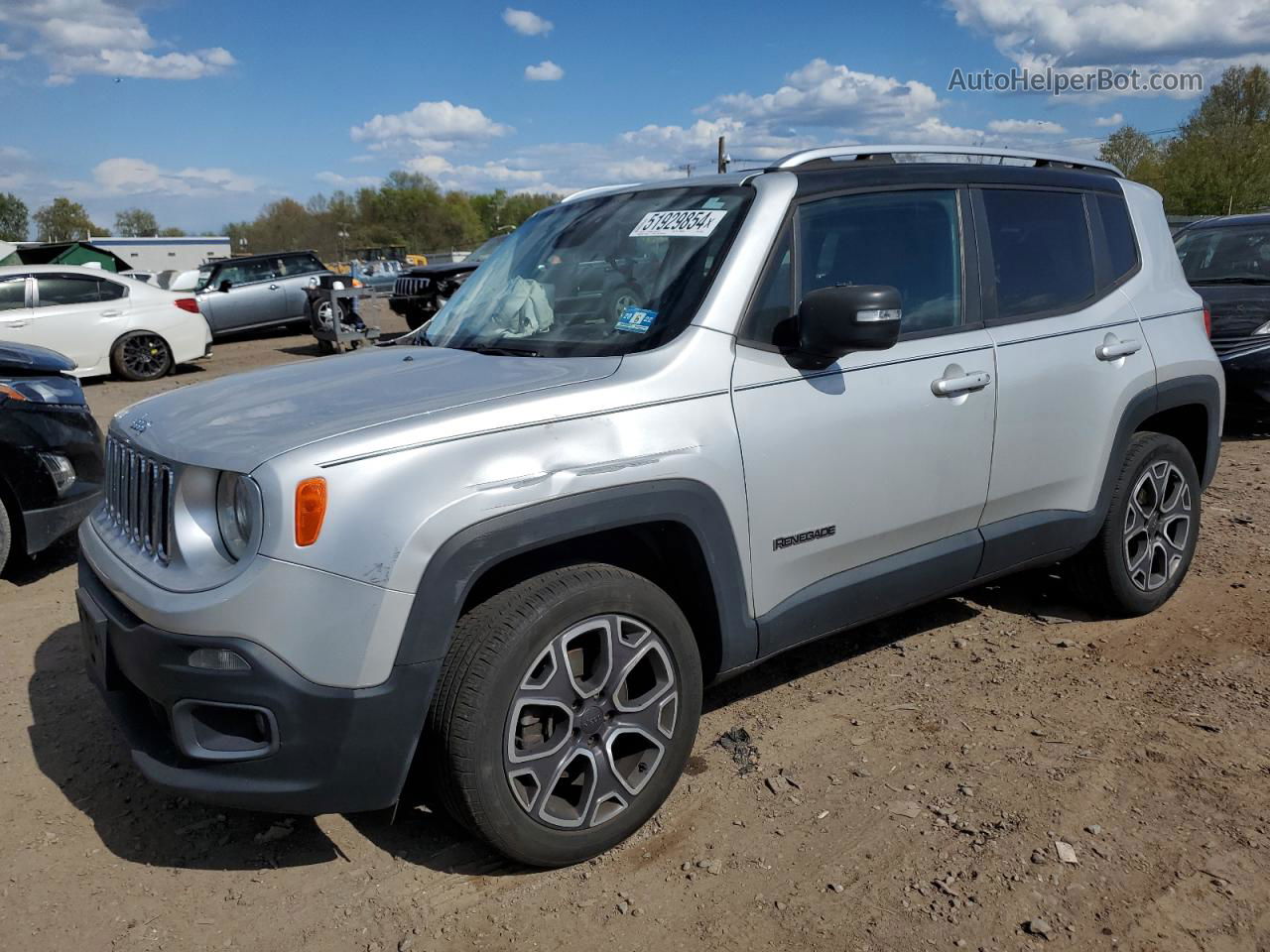 2015 Jeep Renegade Limited Silver vin: ZACCJBDT1FPB41589