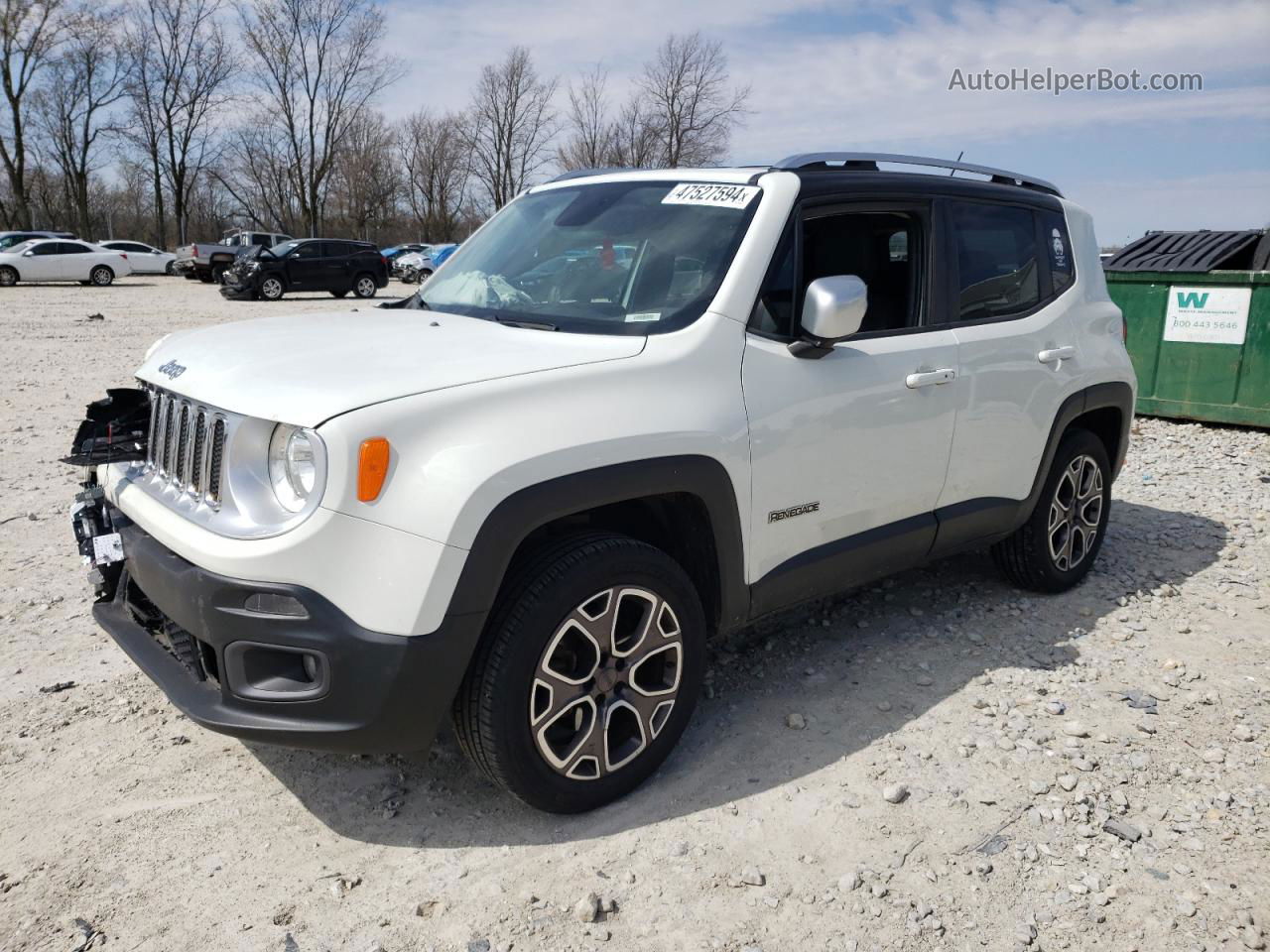 2015 Jeep Renegade Limited White vin: ZACCJBDT2FPB46302