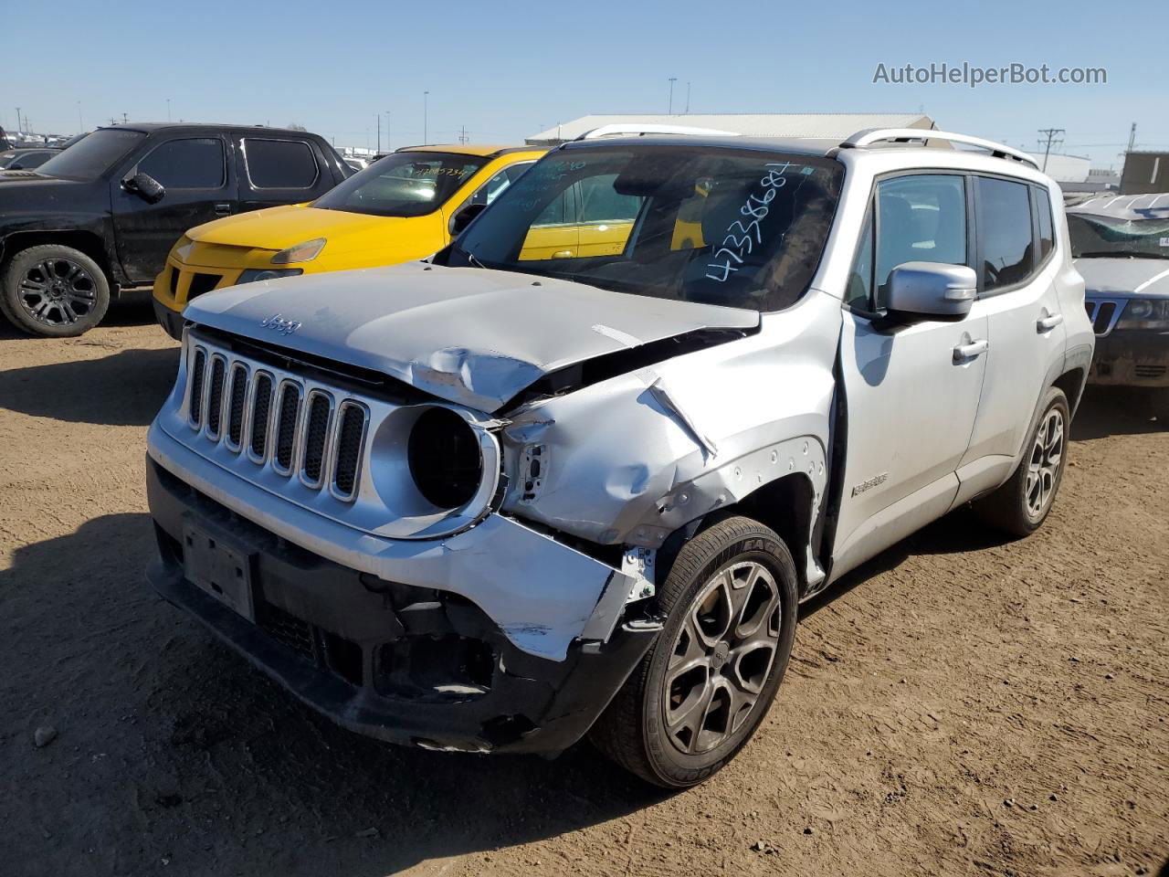 2015 Jeep Renegade Limited Серебряный vin: ZACCJBDT8FPB77277