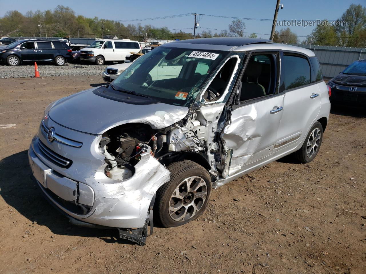 2014 Fiat 500l Lounge Silver vin: ZFBCFACH9EZ014875