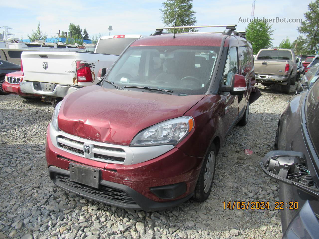 2017 Ram Promaster City Slt Burgundy vin: ZFBERFBB4H6H28772