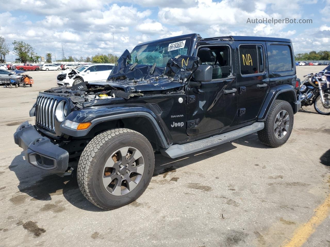 2019 Jeep Wrangler Unlimited Sahara Black vin: 1C4HJXEG2KW529982